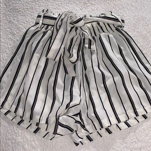 white and black striped zaful shorts!!